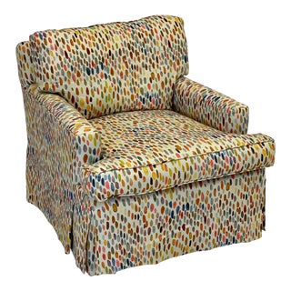 Multi-Color Upholstered Club Chair For Sale