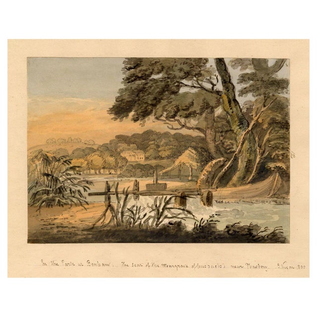 John Colley Nixon, In the Park at Benham, Newbury, Berkshire, 1800, Watercolour, Framed For Sale