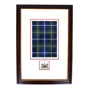 Mid 20th Century The Clan of MacNeil XLVIII Framed Tartan/ Coat-of-Arms Provenance: The Susie Hilfiger