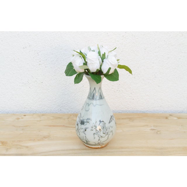 Ceramic Pear Shape Antique Vietnamese Bottle Vase For Sale - Image 7 of 7