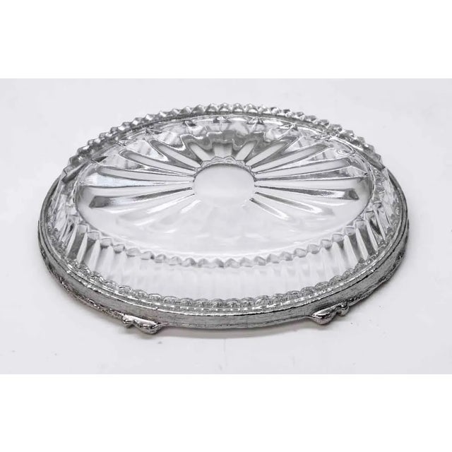 Olde New Stock Nickel Plated Glass Soap Dish For Sale - Image 10 of 11