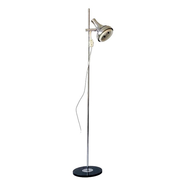 Adjustable Floor Lamp in Chrome and Plated Metal, 1970s For Sale
