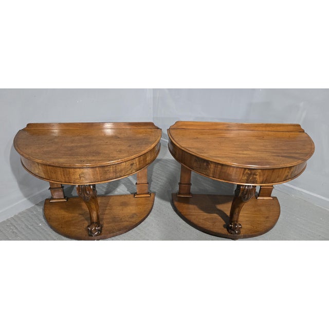 Victorian Mahogany Console Tables, 1880, Set of 2 For Sale - Image 4 of 9
