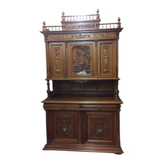Antique Renaissance Cabinet, Carved Antique Cabinet, Tall Antique European Cabinet For Sale