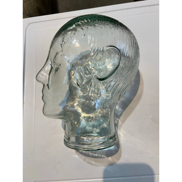 Mid 20th Century Vintage Glass Head/ Bust Statue For Sale - Image 5 of 7