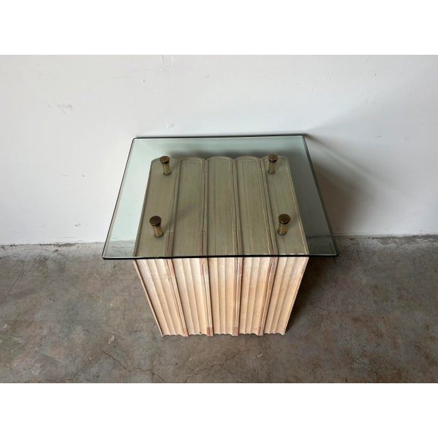 Vintage Sculptural Books - Shape Side Table W/ Glass Top For Sale - Image 11 of 13