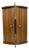 Mid-Century Teak Wood Sewing Tool Storage Box W/ Metal Handle Hinged 1950s MCM For Sale