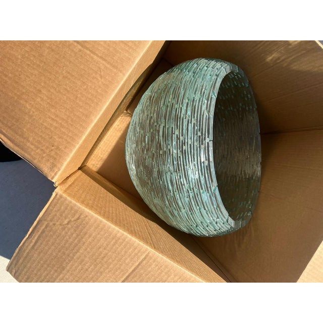 Art Deco Henry Richardson Stacked Glass Shard Planter Sculpture Bowl For Sale - Image 3 of 8