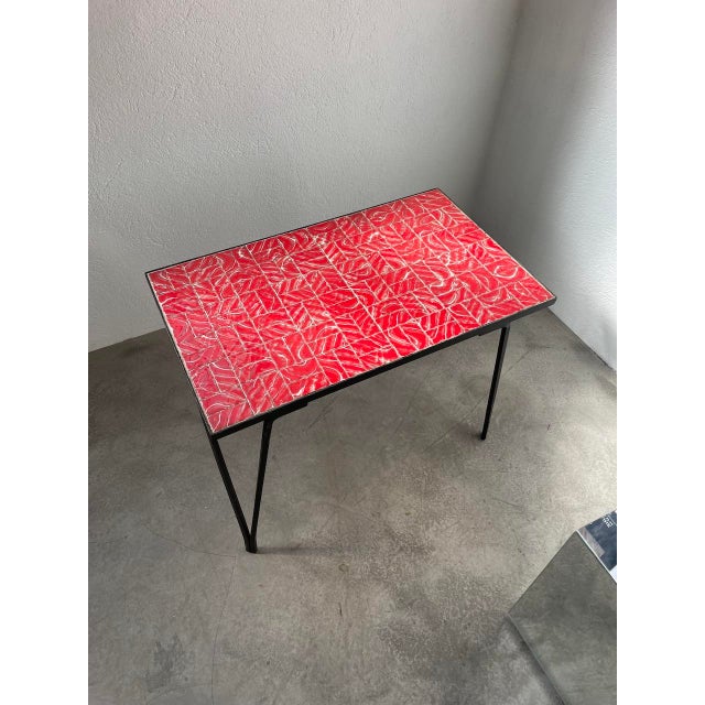 Red Ceramic Coffee Table, 1950s For Sale - Image 10 of 18