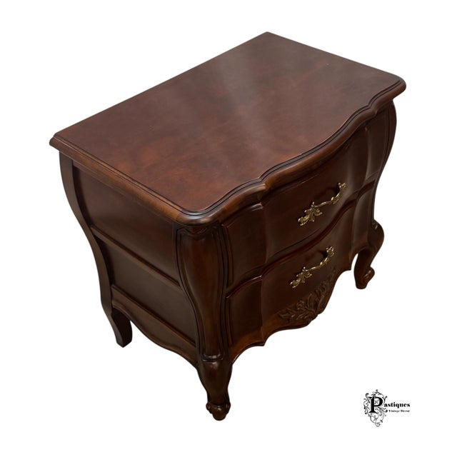 Late 20th Century Vintage White Furniture French Provincial Style Mahogany Nightstand For Sale - Image 5 of 10