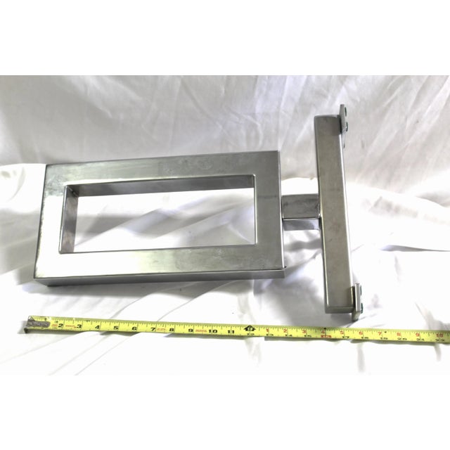 1990s Art Deco Style Andiron in Nickel,Single One For Sale In Los Angeles - Image 6 of 9