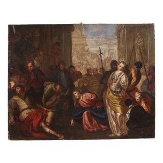 Venetian Artist, Christ and the Adulteress, 1590, Oil on Canvas For Sale