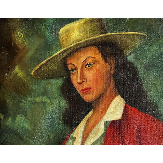 "Amazon" Horsewoman Portrait Oil Painting on Canvas Chairish