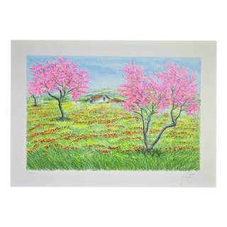 Franco Azzinari, Spring Landscape, 1980s, Lithograph For Sale