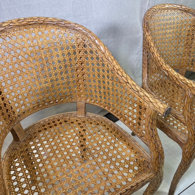 Traditional Pair of Stunning Regency Styled Carved Wood Chair 1960s For Sale - Image 3 of 12