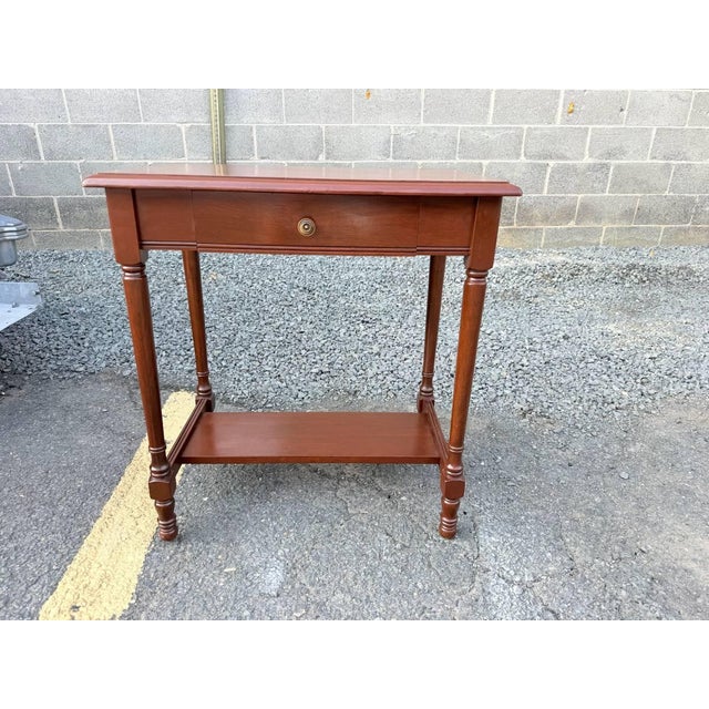 Late 20th Century Vintage Solid Wood 1-Drawer Console Table For Sale - Image 5 of 14