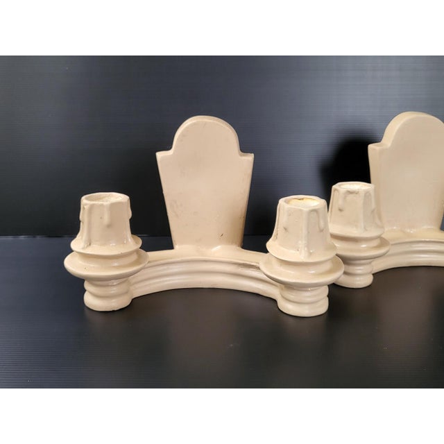 Mid-Century Modern Vintage Plaster Wall Lights, 1940s, Set of 2 For Sale - Image 3 of 13