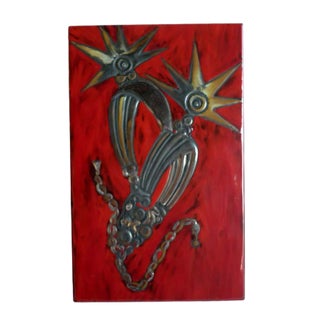 Mid-Century Metal and Enamel Sconce For Sale