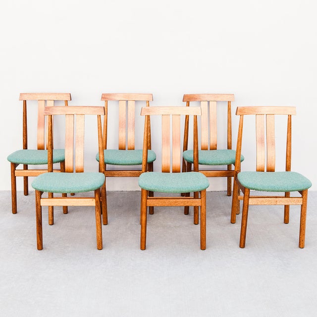 1980s Restored Mid Century Modern Slat Back Mahogany Dining Chairs - Set of 6 For Sale - Image 11 of 12