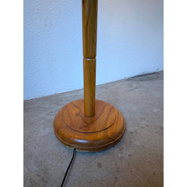 Elm Floor Lamp with Flower Motifs, 1970s For Sale - Image 17 of 18