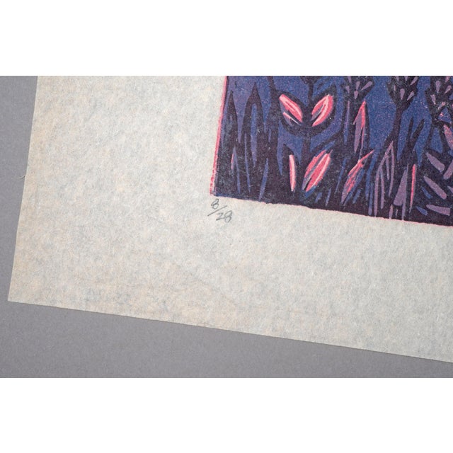 Peter Clarke, A Moment Hinged on Time, 1982, Color Woodcut For Sale - Image 3 of 7