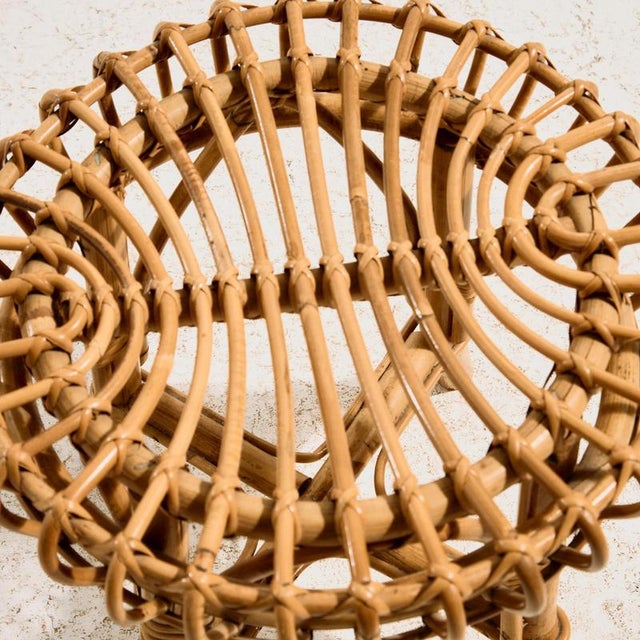 Brown Italian Bamboo Stool, 1960s For Sale - Image 8 of 9