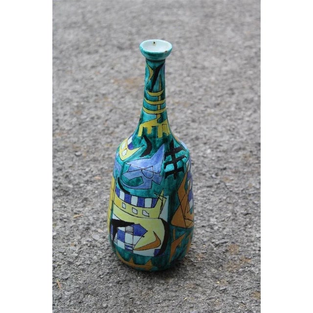 Ceramic Bottle with Abstract Decoration from Castelli, 1961 For Sale - Image 12 of 13