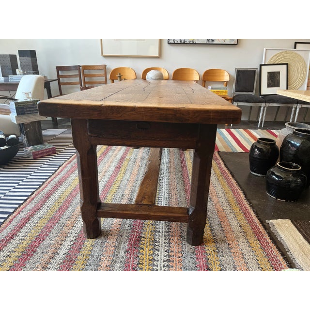 Late 19th Century French Oak Provincial Farmhouse Table For Sale - Image 4 of 10
