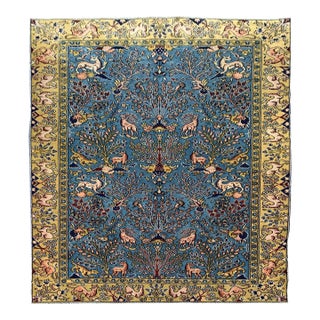 Amazing Hand Knotted Vintage Qashmour Tree of Life Pictorial Wool Area Rug 6.4 X 3.11 Ft For Sale