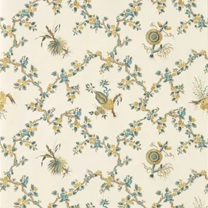 Sanderson Trelliage Wallpaper in Chamomile/Chalk - a Sample