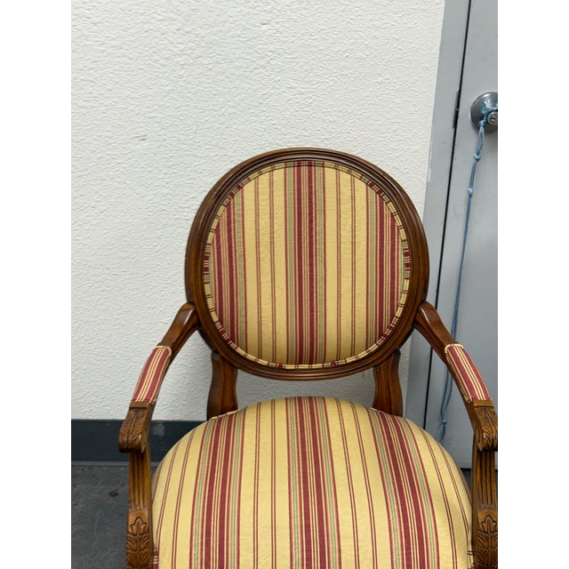 Ethan Allen Francesca French Louis XVI Upholstered Armchairs, Pair For Sale In San Francisco - Image 6 of 12