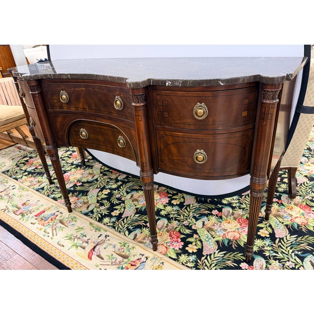 Drexel Mahogany Marbletop Sideboard Credenza Buffet For Sale - Image 9 of 12