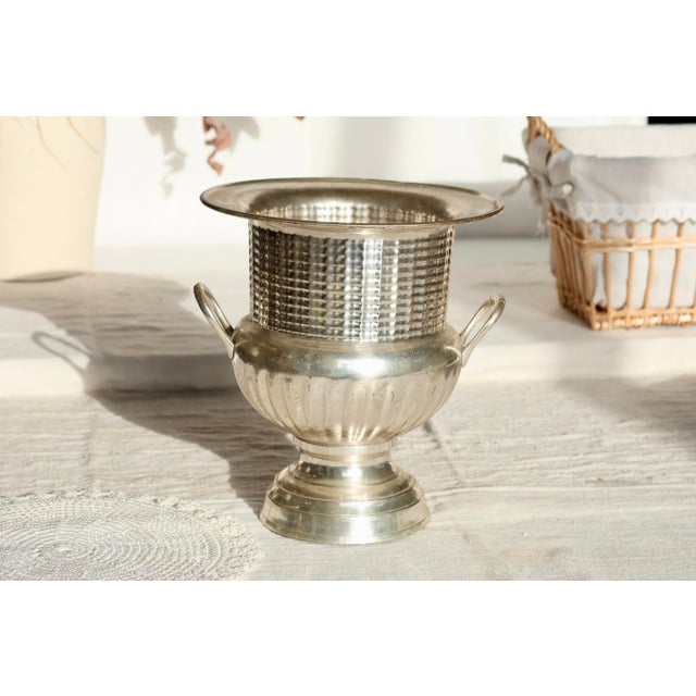 Antique Silver-Plated Metal Champagne Bucket with Handles, 1960s For Sale - Image 6 of 6