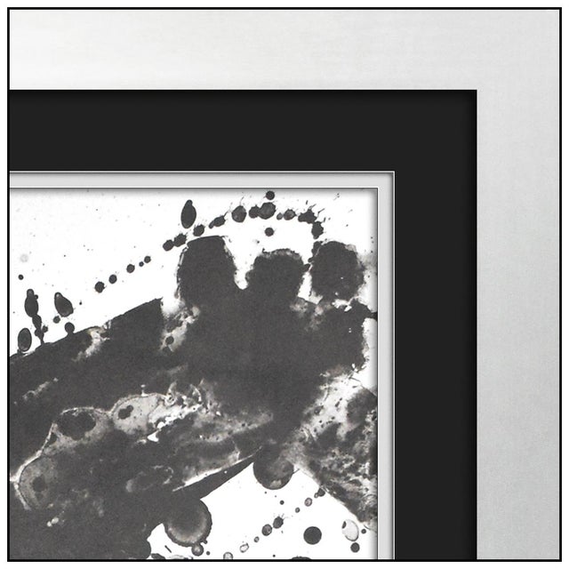 1970s 1973 Silver Field Abstract Black Lithograph Sam Francis For Sale - Image 5 of 5