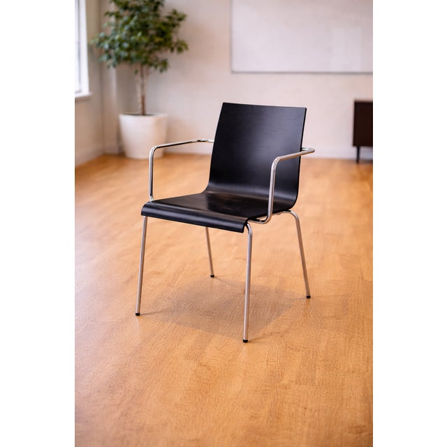 Vintage Danish Steel Tube and Wood Chairs from Zeta Furniture, 1990s, Set of 5 For Sale - Image 12 of 14