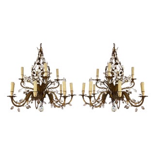 Large Chandeliers from Maison Baguès, 1960s, Set of 2 For Sale