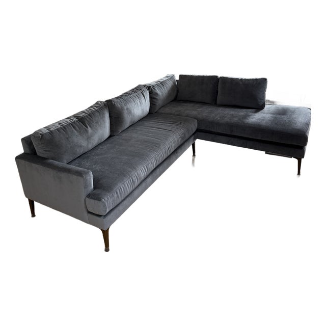 Brand New West Elm 101" Right 2-Piece Bumper Chaise Sectional For Sale