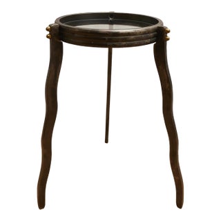 1980s Will Stone Wavy Squiggle Metal Side Table For Sale