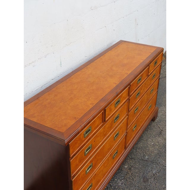 Century Furniture Century Hollywood Regency Burlwood Low Long Dresser Bathroom Vanity 6364 For Sale - Image 4 of 18