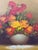 Vintage Floral Arrangement, Original Oil Painting on Canvas, Framed and Signed by the Artist. Circa 1960s For Sale - Image 11 of 15