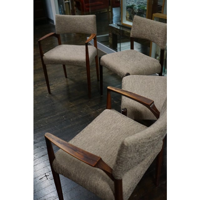 1950s Set of 4 Danish Rosewood "Madsen" Dining Chairs Attributed to Aksel Bender For Sale - Image 12 of 15
