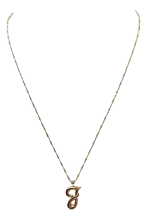 14k Gold "J" Initial Pendant Necklace With Diamond Accent