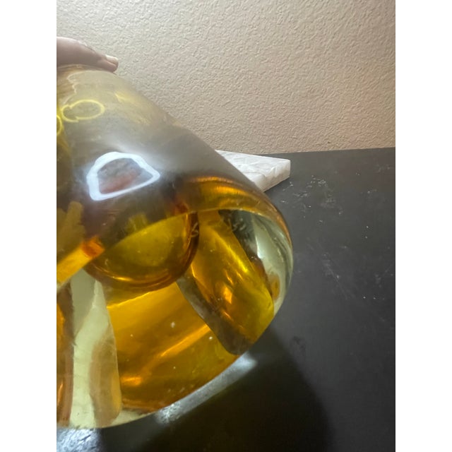 Kosta Boda Signed Goran Warff for Kosta Boda Sweden 10” Long Faceted Sommerso Vase For Sale - Image 4 of 7