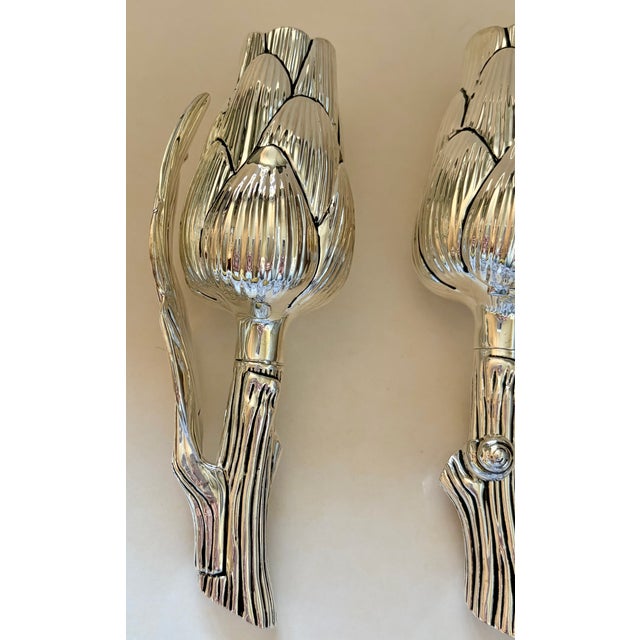 Art Deco Late 20th Century Missiaglia Style Silver Artichoke Salt and Pepper For Sale - Image 3 of 14