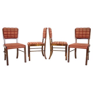 Art Deco Dining Chairs, Czechoslovakia, 1930s, Set of 4 For Sale