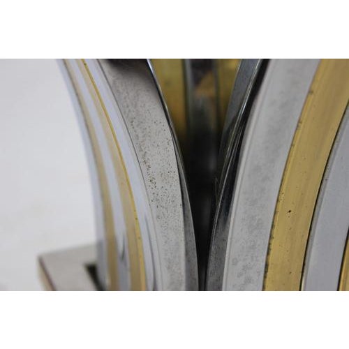 Sculptural Round Dining Table in Chrome and Brass attributed to Banci Firenze, 1970s For Sale - Image 10 of 13