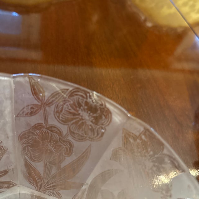 Late 19th Century Late 19th Century Victorian Etched Floral Gasolier Shades - a Pair For Sale - Image 5 of 7