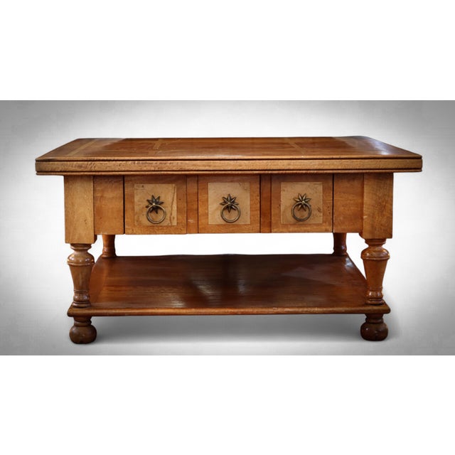 Stunning coffee table by barker & stonehouse. made using solid fruit woods and granite inlays. model: flagstone very good...