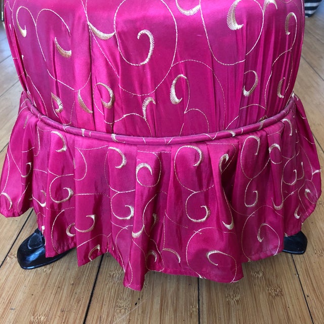 1980s Petite Footed Skirt Stool For Sale - Image 4 of 5