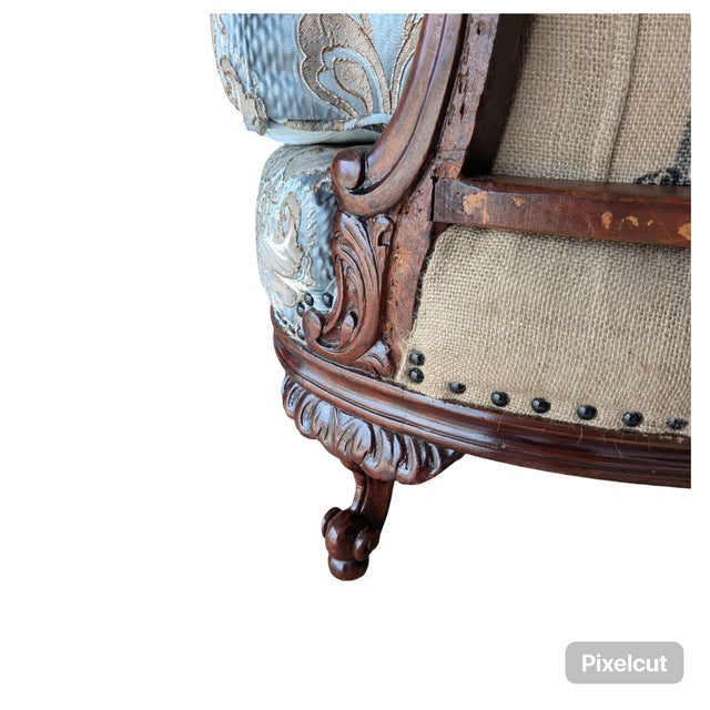 Vintage Deconstructed Louis XVI Style Accent Armchair For Sale - Image 10 of 12